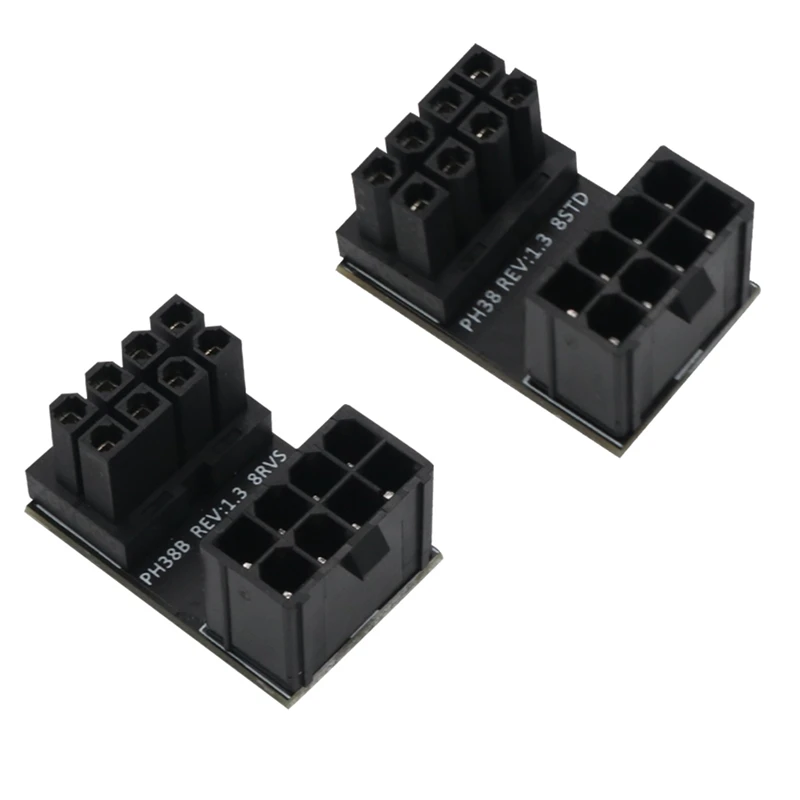 

Адаптер питания с углом поворота 180 градусов ATX 8Pin мама-8Pin папа, 2 шт.