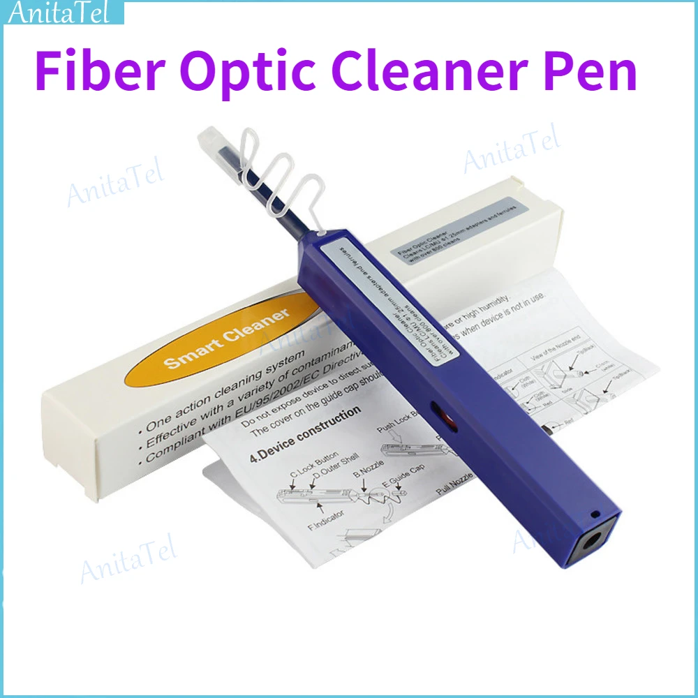 

Free Shipping 10pcs/lot One-Click Optic Fiber Cleaner Pen Connectors Adapters and Ferrules 1.25mm LC MU Connectors Optical Tools