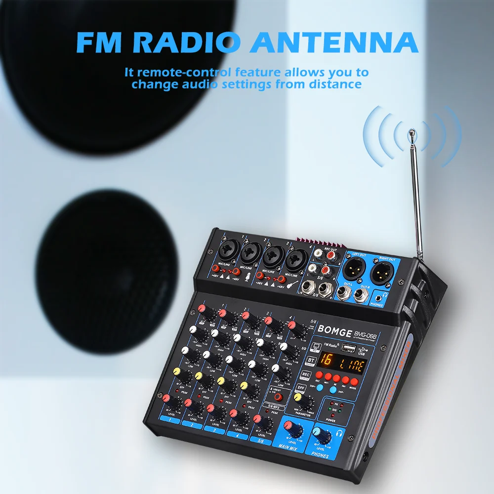 Стереоусилитель BOMGE для караоке 6 каналов 600 Вт Bluetooth USB MP3 FM-радио |