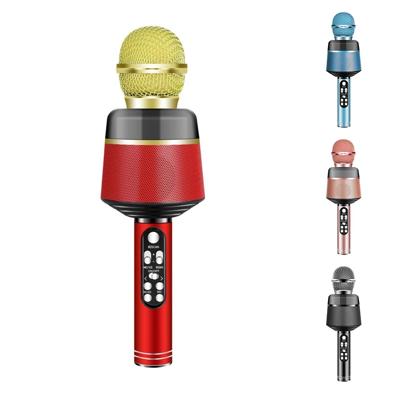 

HFES Handheld Musical Microphone Bluetooth Wireless USB Mini For KTV Professional Speaker Player Singing Recorder