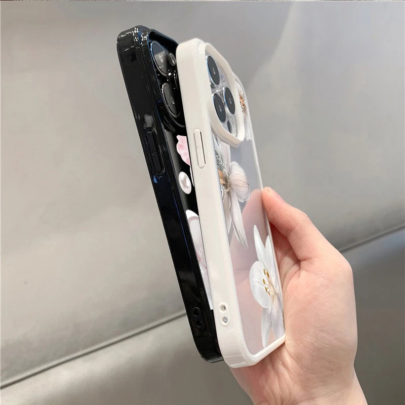 Милый чехол для телефона с вишневым цветком Lily Pearl для Samsung Galaxy S21 S23 S24 Ultra S25 FE A56 A55 A54 A06 A16 A15 A35 A34 5G Cover (art.: 3920d44c8de4a) - 3920d44c8de4a