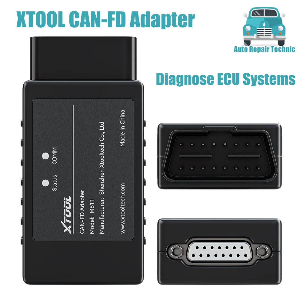 XTOOL CAN FD Adapter M811 OBD2 Connector Diagnose ECU Systems Of Cars Support CANFD Protocols Connect with XTOOL Tablet X100PAD3