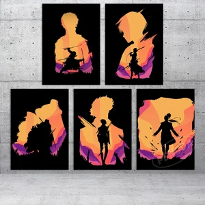 Canvas Anime One Piece Prints Paintings Roronoa Zoro Wall Art Poster Attack On Titan Modular Pictures For Living Room Home Decor