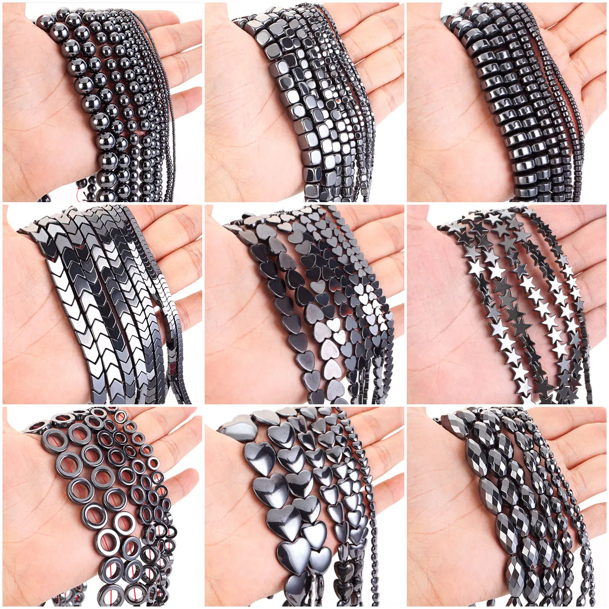 Бусины из натурального гематита для изготовления ювелирных изделий