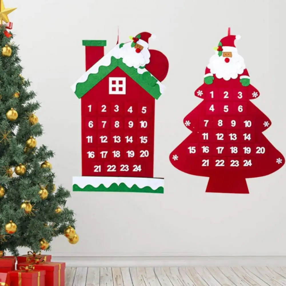 

Bright Color Christmas Calendar Pendant Soft Christmas Decoration Innovative Increase-atmosphere Wall Calendar