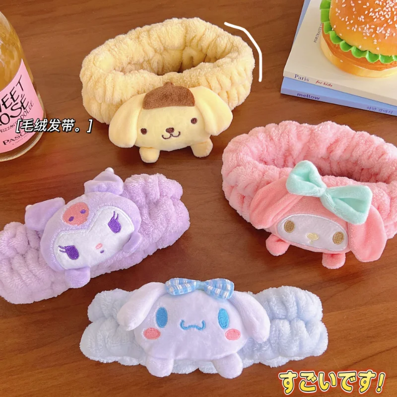 

Новинка, повязка для волос Sanrio с корицей, повязка для волос Coolomey, Женская повязка на голову для мытья лица, повязка на голову для шампуня, гол...