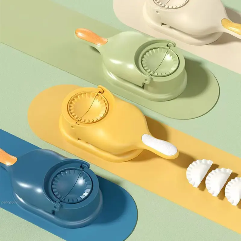 

New 2 In 1 Dumpling Maker Dumpling Skin Wrapper Plastic Mould Dough Pressing Tool DIY Mould Set Kitchen Baking Accessories Tools