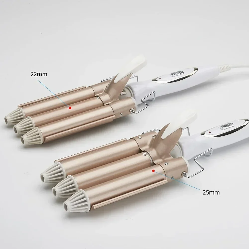 Профессиональные керамические трехтрубные щипцы для завивки волос с тройными