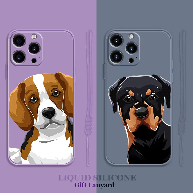 

Square Liquid Candy Case For Apple iPhone 14 13 12 11 Pro Max 13 12 Mini XS XR X 7 8 6 6S Plus Shell Animal Dog Beagle lovers