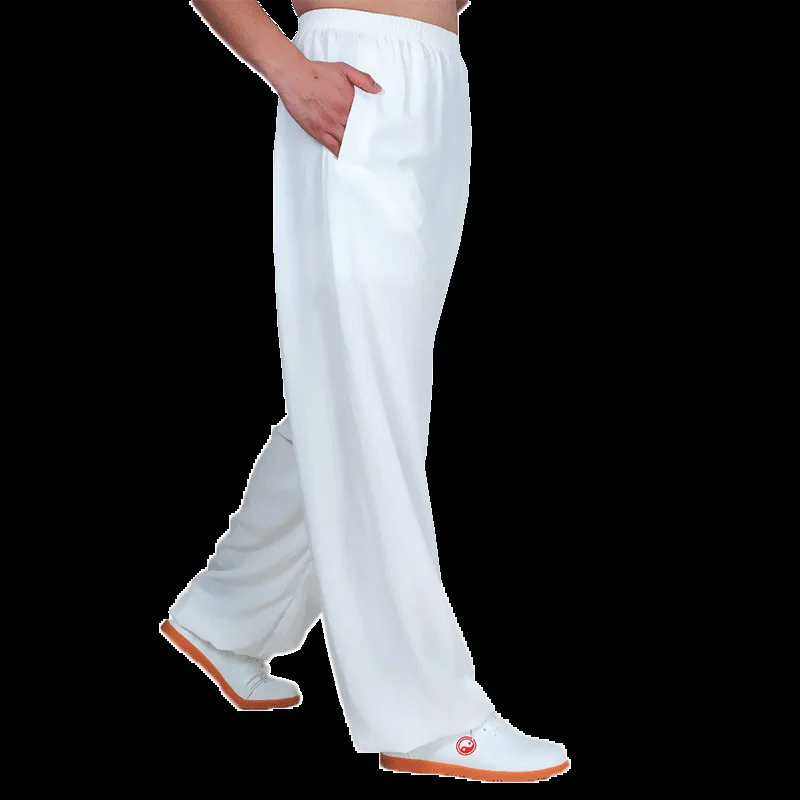 Cotton Linen Women Men Tai Ji Martial Arts Wushu Pants Chinese Style Wide Leg Sweatpants Casual Wing Chun Exercise Yoga Gym Pant