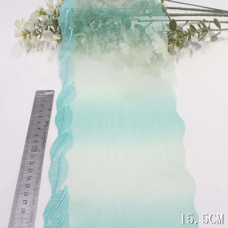 

30Yards Embroidered Tulle Lace Trim Soft Mesh Lingerie Underwear Clothes Bra Dress Sewing Leaf Fabric DIY
