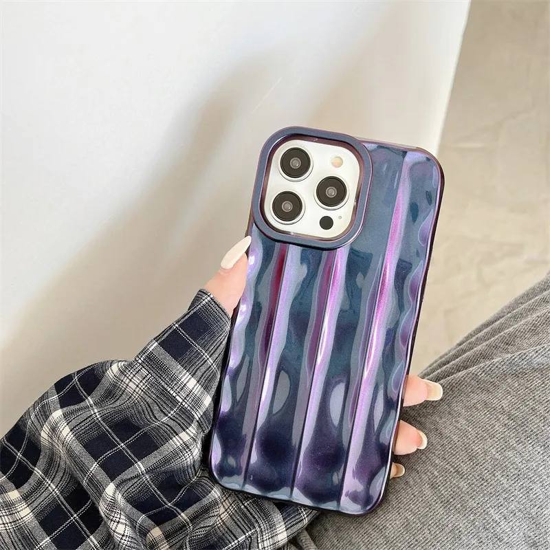 

Originality Vertical Bar Pleated Grain Female Phone Cover Case For Iphone 14 13 12 11 Pro Max Xr X Anti-fall Soft Coque Fundas