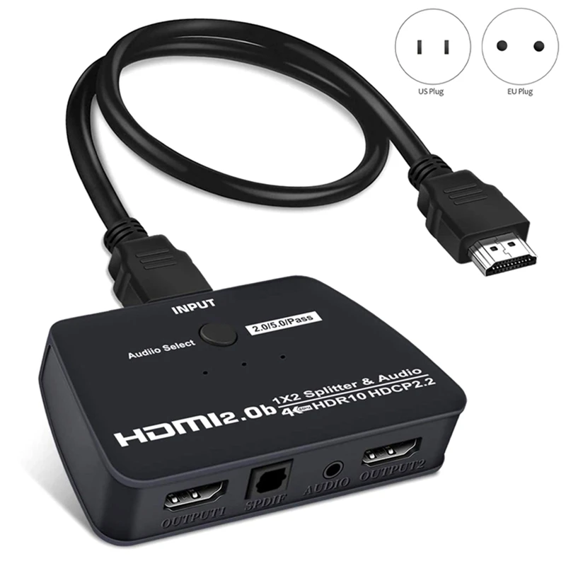 

Hot HDMI2.0 Splitter With 3.5 Audio Output Optical Output 4K60hz HDMI Switch