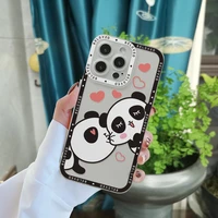 ultra thin transparent phone case for iphone 11 12 13 mini pro max 7 8 plus xr x xs se 2000 soft silicone cute panda covers