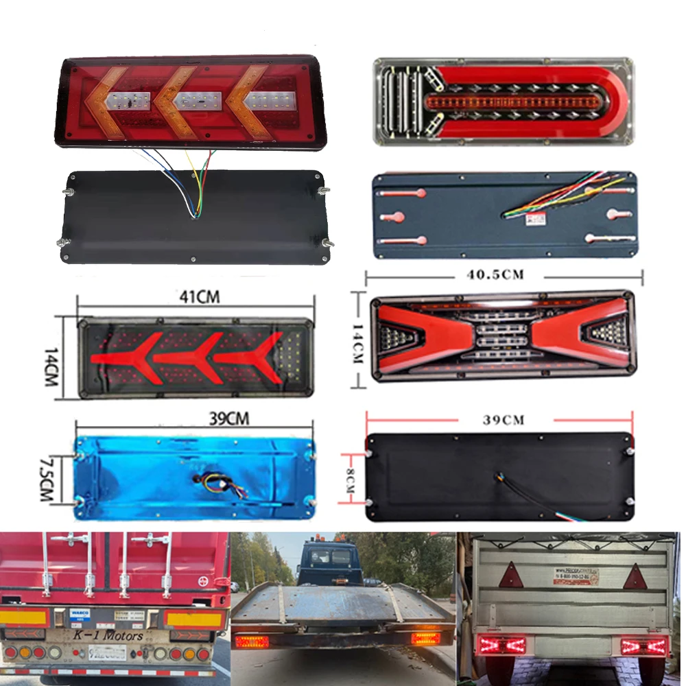 

2Pcs Truck LED Rear Tail Light trailer Warning Lights 12V/24V Lorry Brake Reverse Turn Indicator Lamp Waterproof Fog Lamp