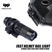 tactical metal mini momentary flashlight telescopic zoom scout hunting light led strobe aluminum military fast helmet clip rail
