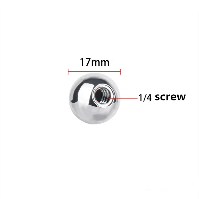 17mm Ball Head To 1/4 Screw Port Adapter 17mm Flat Clamp Metal Steel Ball Head Support Phone Bracket Clip Gimbals Accesorios images - 6