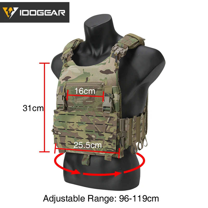 Idogear Tactical Chestrig Lsr Vest Plate Carrier Quick Release Laser Cut 500d Military Gear Airsoft |