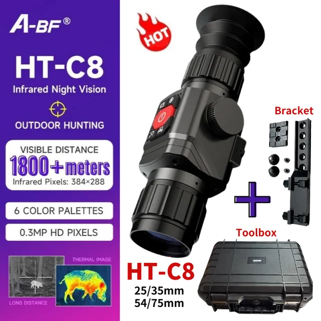 A-BF&HTi HT-C8 Thermal Camera for Hunting Monocular Adjustable Focus Infrared Lens Thermal Socpe Night Sight Outdoor Observation 1