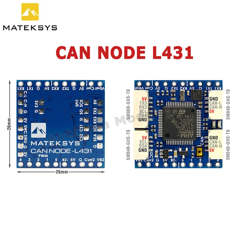 MATEK CAN-L431 AP_Periph CAN Node DroneCAN L431 26X26 мм для ArduPilot GNSS Компас Барометр Датчик скорости