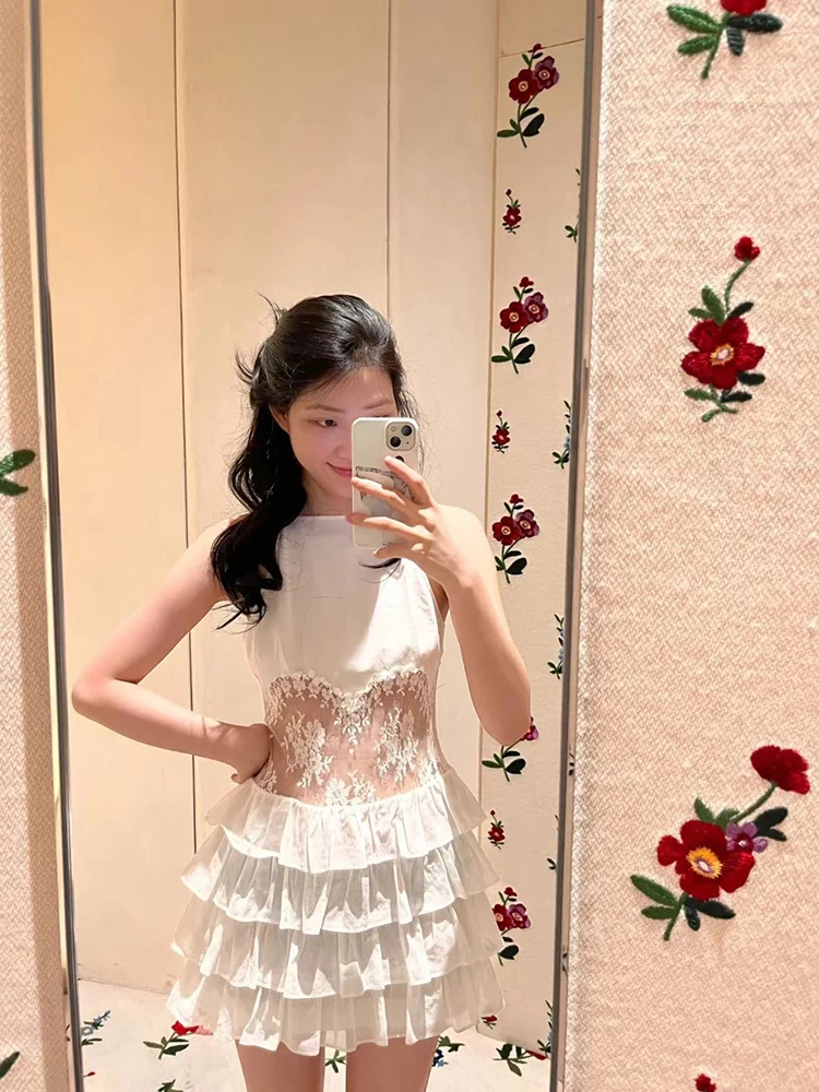 Shushu двухцветное кружевное сетчатое жаккардовое платье Pure Desire женское Tong Design Sense