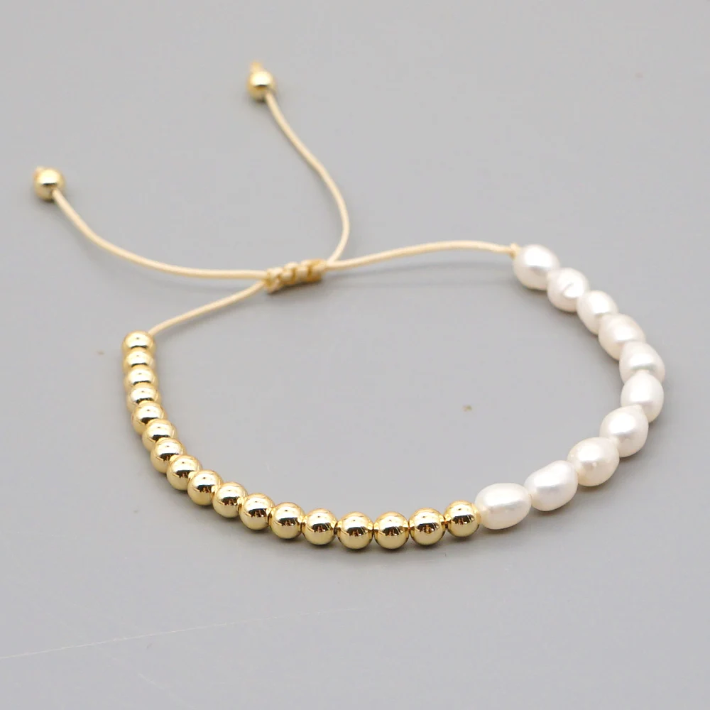 

Boho Freshwater Pearl Bracelet For Women Jewelry Summer Beach Perle Gold Plated Beaded Bracelets 2023 Valentines Gift