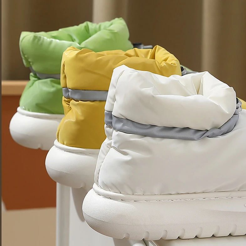 Women's Warm Down Winter Waterproof Female Ankle Boot with Fur Non-slip Cotton Shoes Woman Chunky Snow Boots