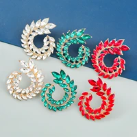jijiawenhua new shiny rhinestone tricolor swirl womens earrings dinner wedding accessories fashion statement cute jewelry
