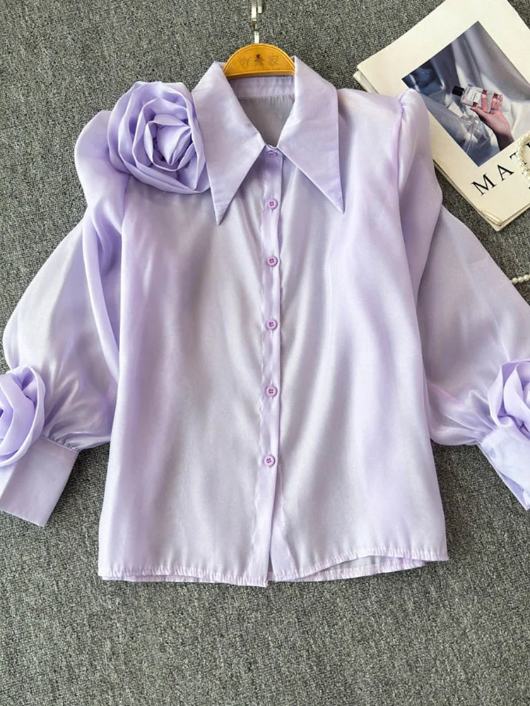 na plisowana koszula w kwiaty Femme 2024 рання весна корейские простые универсальные милые