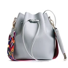 Новинка 2021, женская сумка с цветным ремешком, женская сумка-мешок из искусственной кожи, сумки на плечо, брендовые дизайнерские женские сумки-мессенджеры через плечо