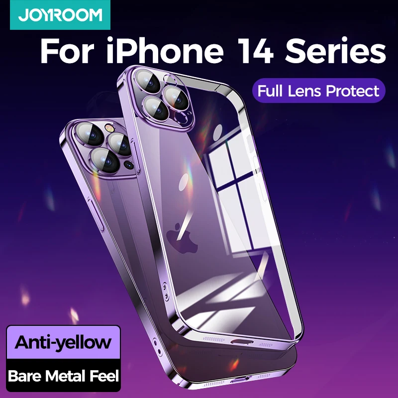 Joyroom Plating Case For iPhone 14 13 12 Pro Max Full Lens Cover Shockproof Soft TPU Cellphone Case Cover For iPhone 14 Pro Max
