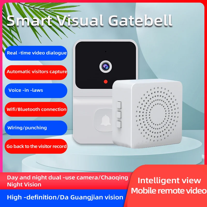 

Tuya Video Doorbell Wireless HD Camera PIR Motion Detection IR Alarm Security Door Bell WiFi Intercom for Home Apartment