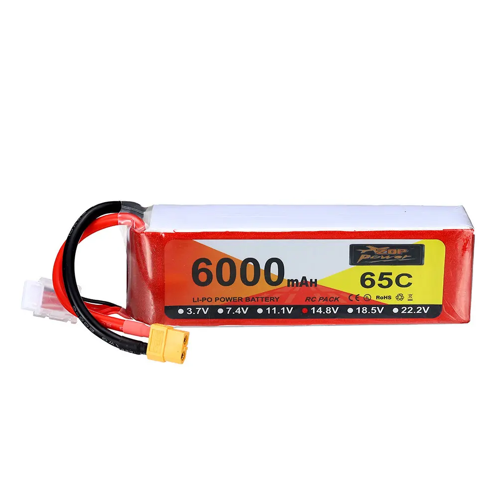 

ZOP Power 14.8V 6000mAh 65C 4S LiPo Battery XT60 Plug for RC Drone