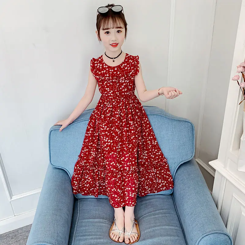 

2022 Summer New Baby Girl Sweet Dresses Fashion Baby Polka Dots Print Princess Dress Costumes Kids Sleeveless Party Clothes E16