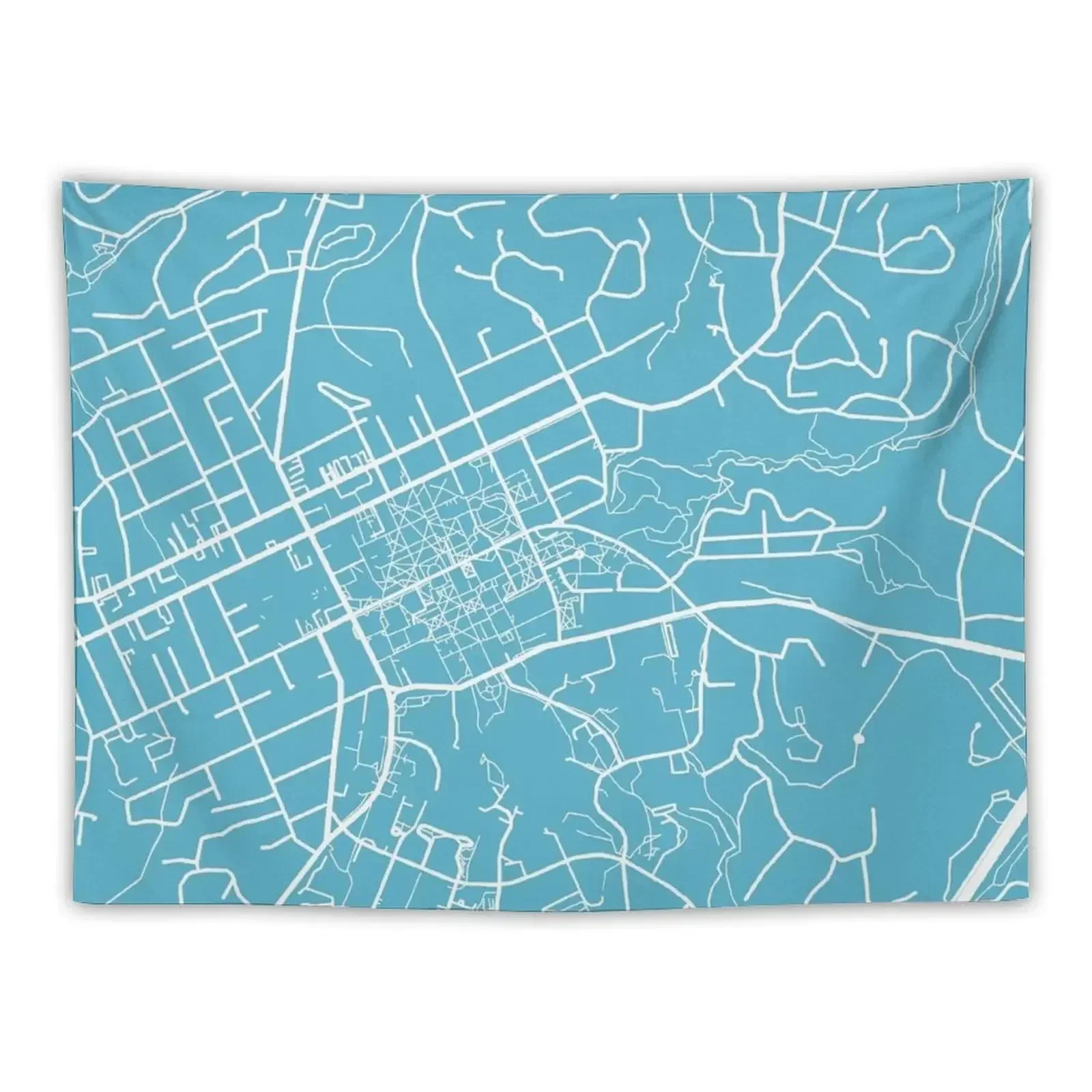 Карта часовни-Хилла-голубой гобелен украшения для комнаты настенные декор