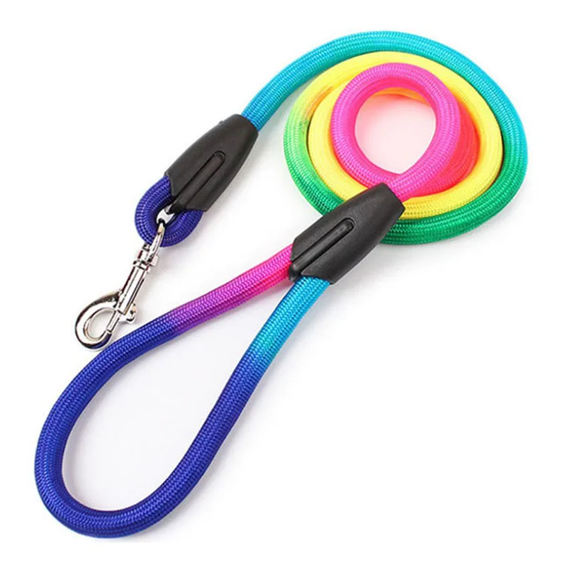 

Pet Dog Leash Durable Nylon Rainbow 1.2M Walking Training Leash Cats Dogs Harness Collar Leashes Strap Belt Rope
