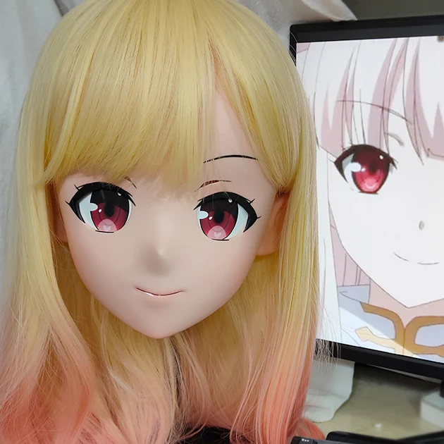 

(KMY183)Customize Character Female/Girl Resin Kig Full/Half Head With Lock Anime Cosplay Japanese Animego Kigurumi Mask