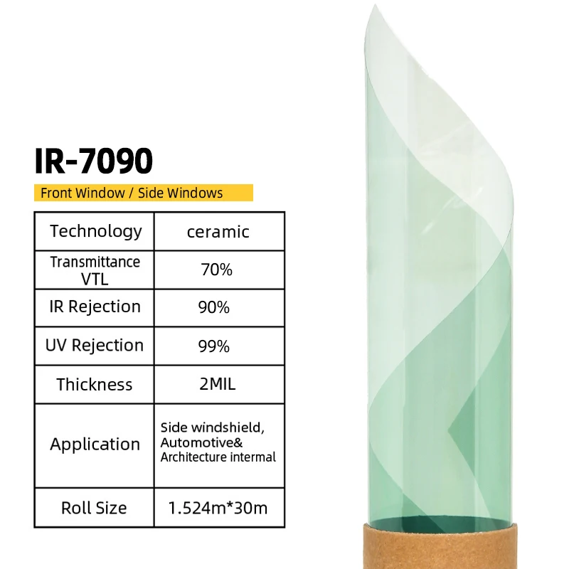 90 см X 152 IR90% нанокерамическая солнечная пленка автомобильное стекло переднее