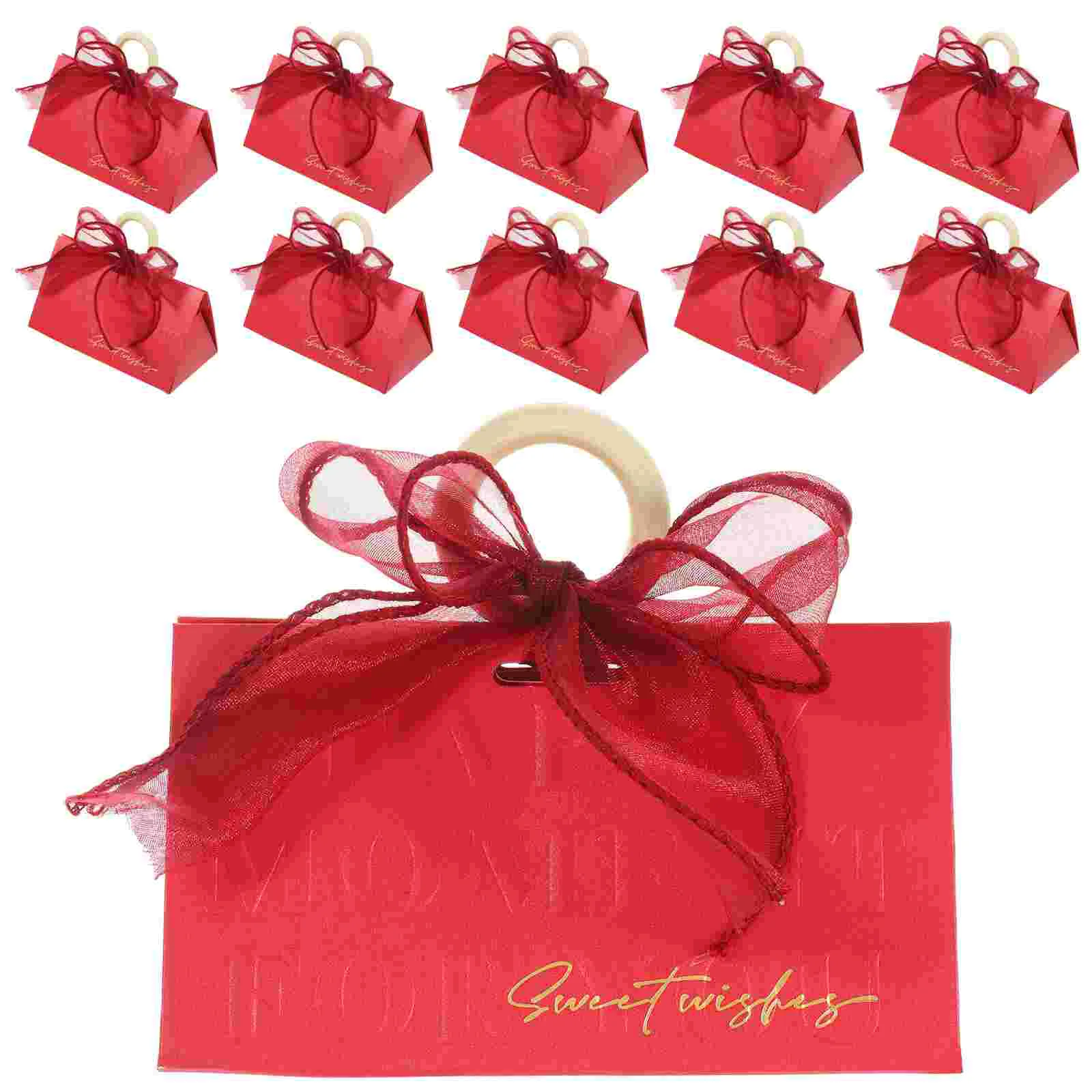 

18pcs Ribbon Paper Boxes Empty Present Bags Multipurpose Candy Packing Boxes