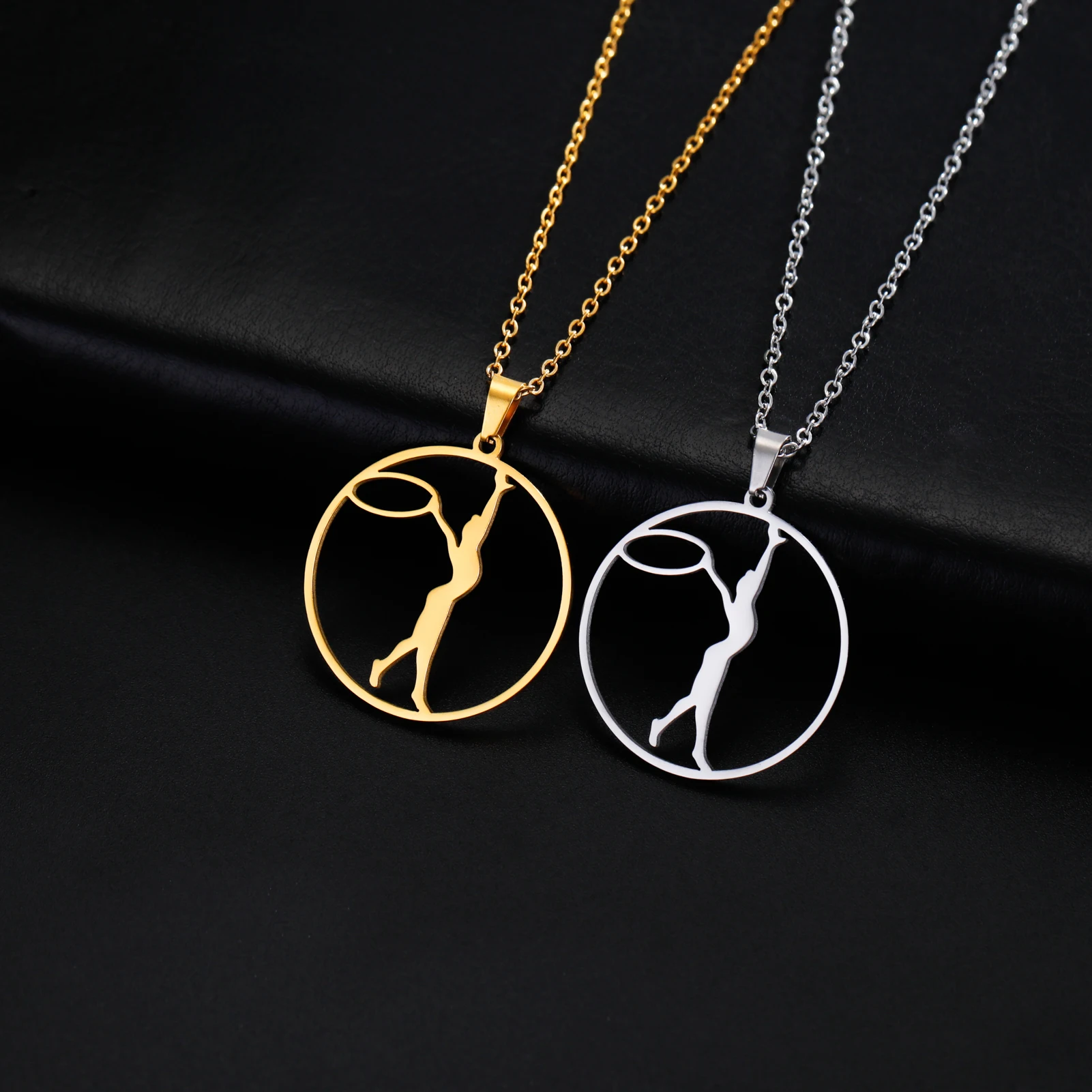 Unift Художественная гимнастика балерина Женская цепочка на шею из нержавеющей