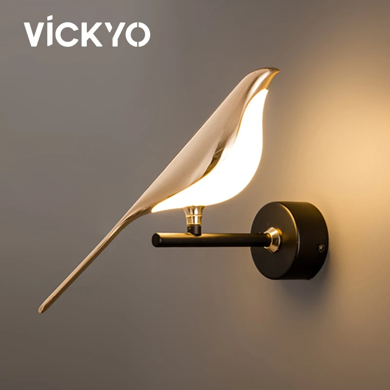 

VICKYO Creative The Magpie Wall Light Modern Light Luxury Style LED Wall Lamp For Living Room Hotel Corridor Aisle Stairs Lights