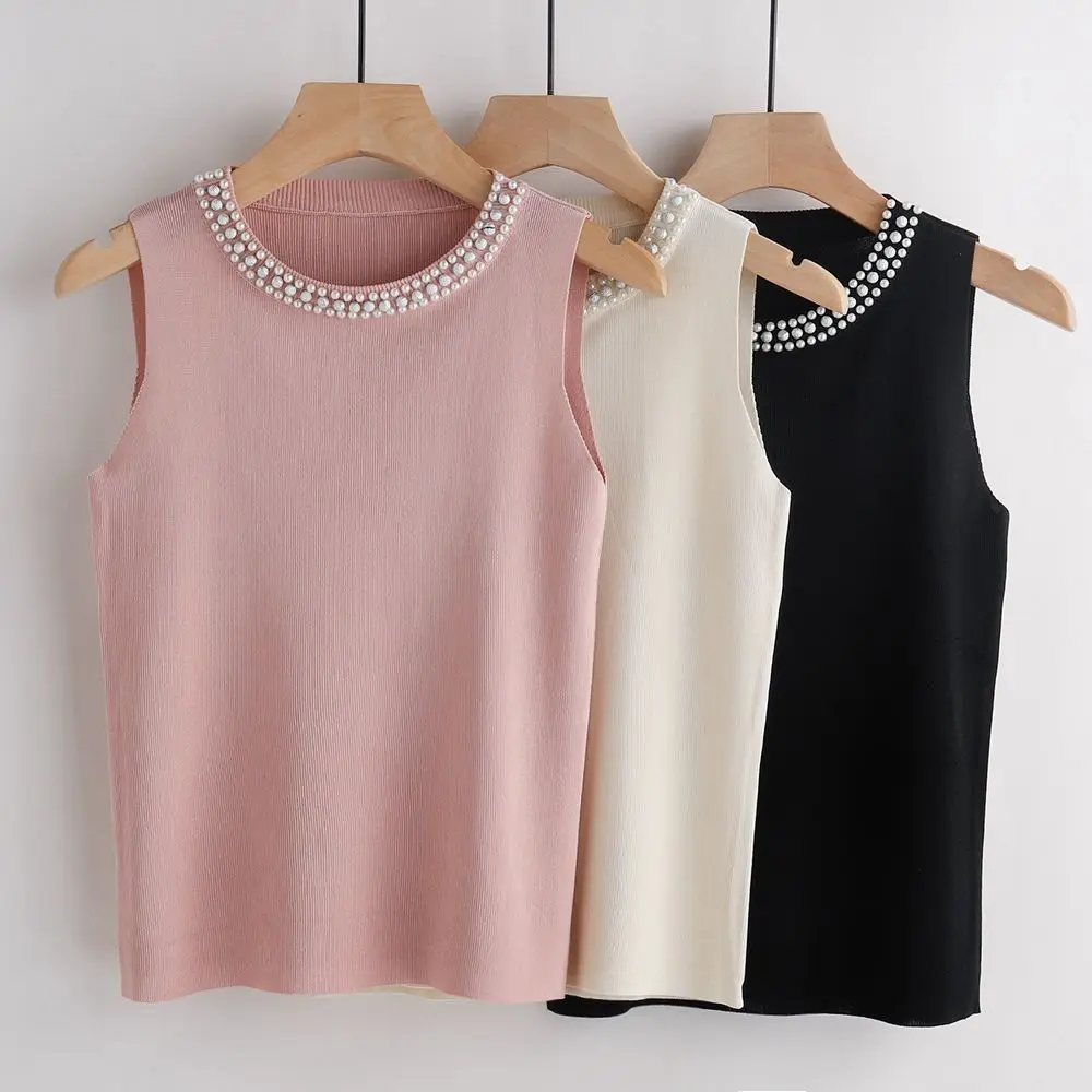 

Женский жилет на бретельках, одежда для улицы, Новинка лета 2022, пикантный весенне-осенний Топ без рукавов для тяжелой промышленности с бисер...