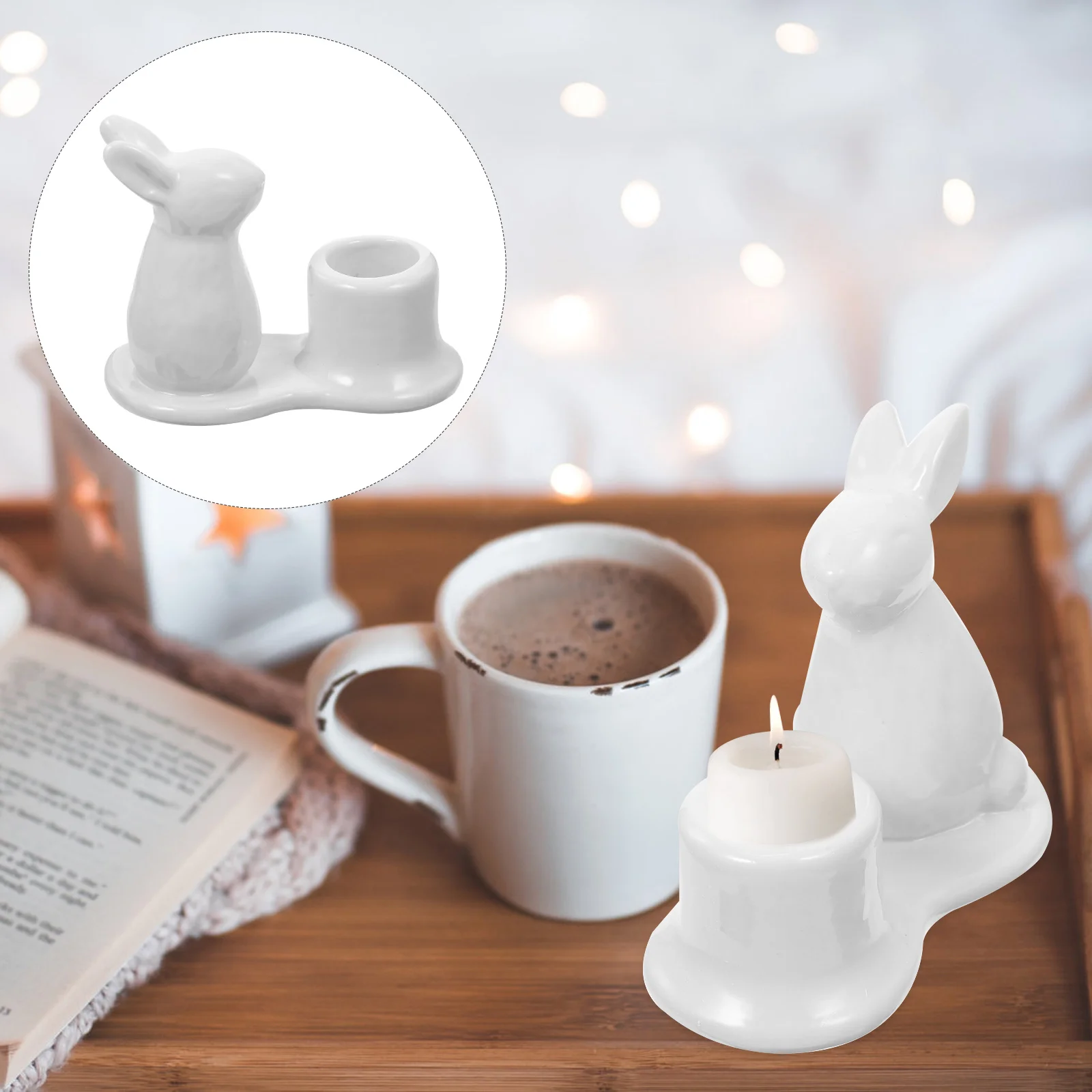 

Керамический подсвечник в виде пасхального кролика, настольная подставка для украшения яйца, конический декоративный Настольный держатель