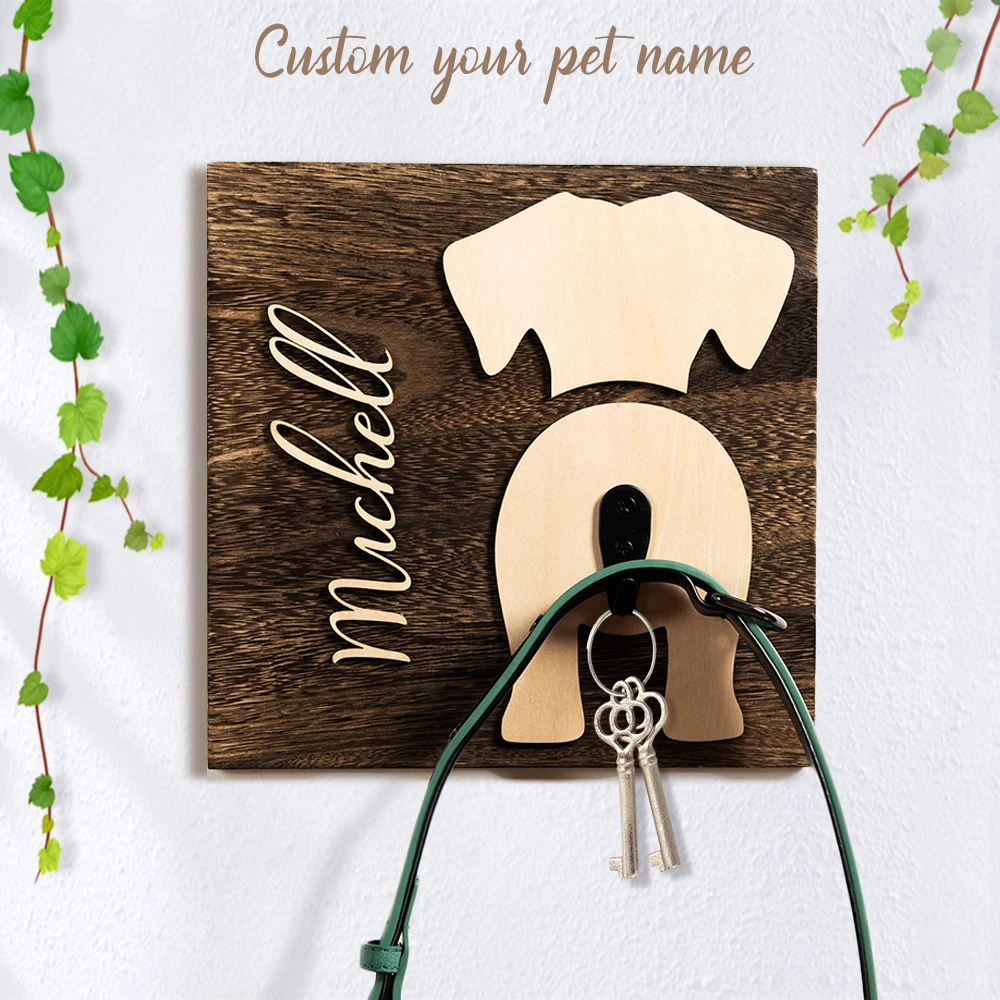 

Настенная деревянная вешалка для ключей на заказ, декоративный держатель для ключей «сделай сам», настенное украшение для дома, гостиной, д...