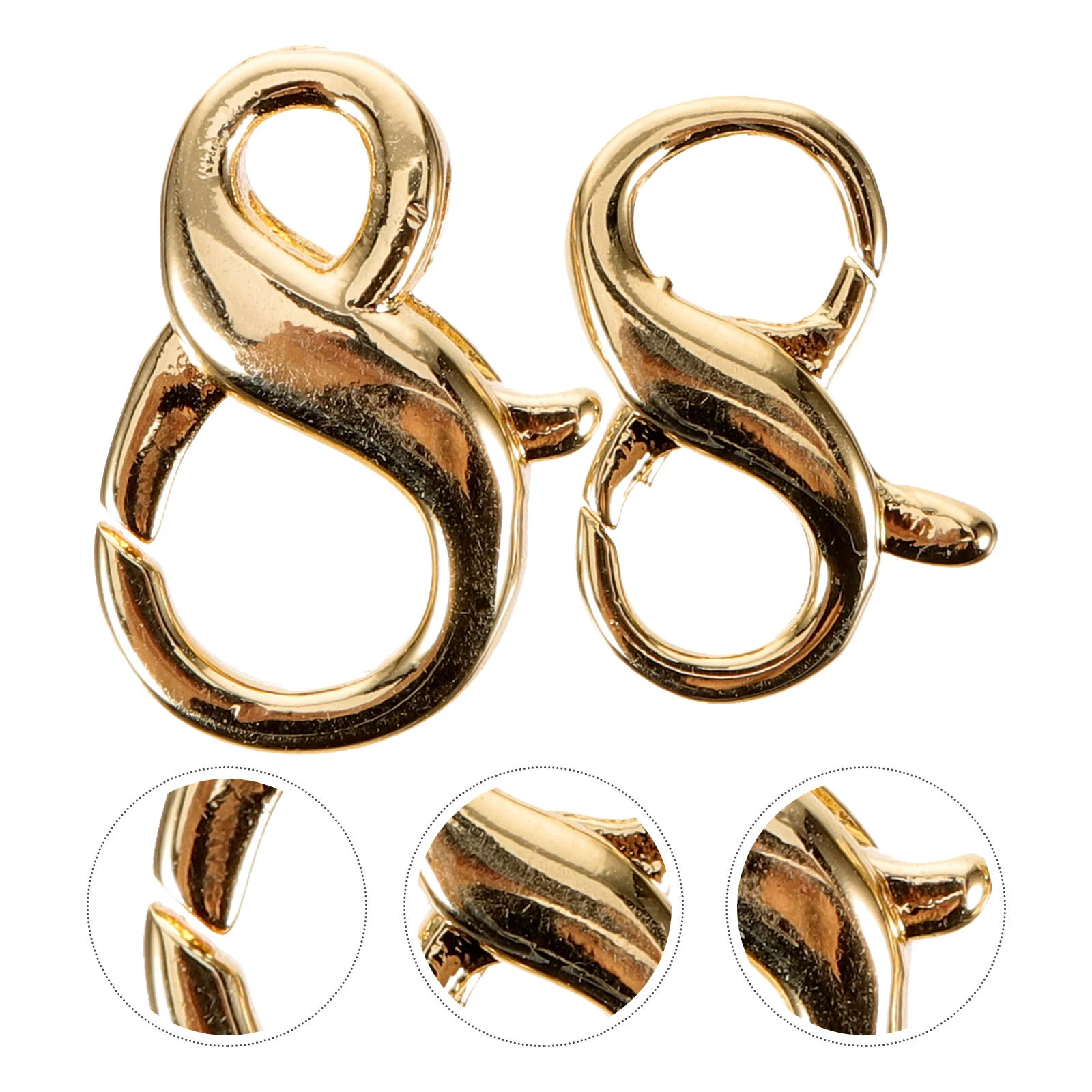 2 Pcs Ring Bracelet Hand Chain Component Lobster Claw Clasps Necklace Making Kit Love Jewelry Copper