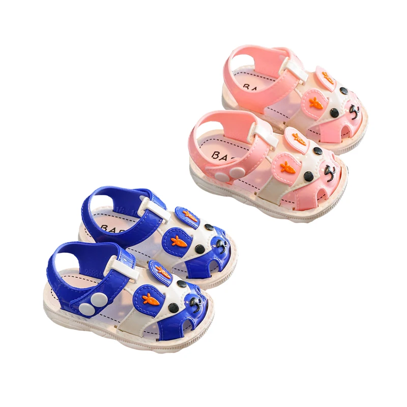 

Мягкие сандалии принцессы для маленьких мальчиков и девочек, летняя коллекция 2022 года, модная детская Нескользящая спортивная обувь для малышей синего и розового цвета