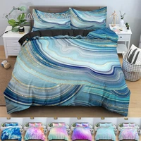 rainbow marble bedding set 3d universe duvet cover psychedelic quilt cover with zipper queen double comforter sets kids gifts
