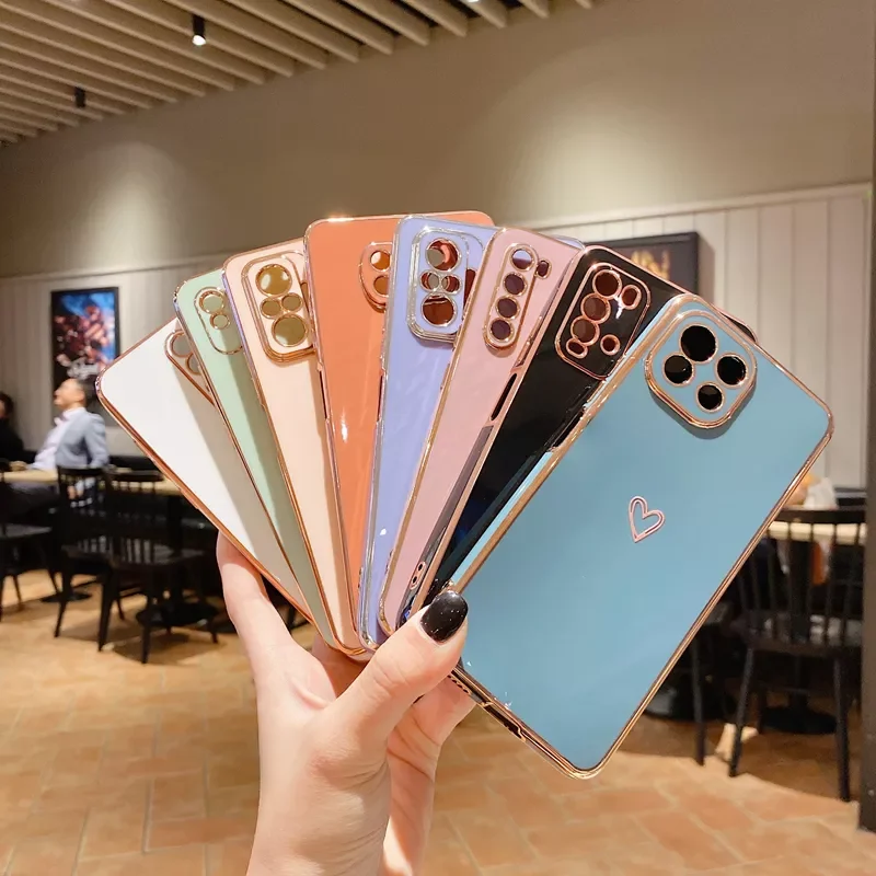 

Factory Direct Selling Plating Love Heart Phone Case On For Xiaomi Redmi Note 11 Pro 11s Note11 Note11pro Note11s 4G 5G Silicone