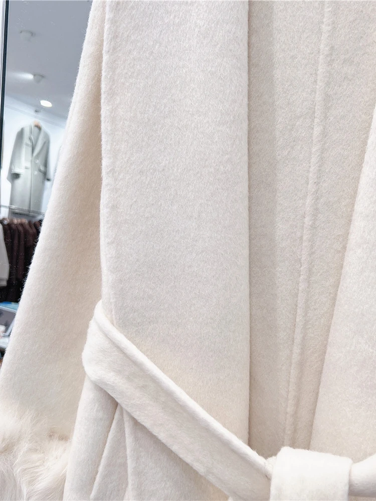 GVUW шерстяные пальто для женщин с лацканами из искусственного меха длинными