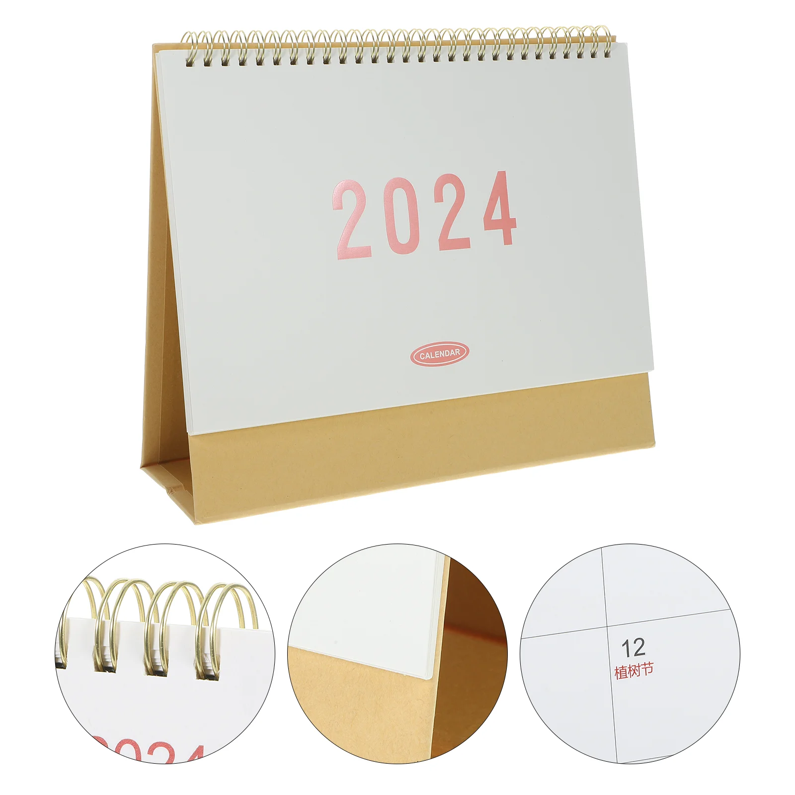 

2024 Desk Calendar Tabletop Decor Standing Home Supply Turn The Page Office Paper Freestanding